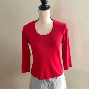 Venini Bright Red Knit Top | Size Medium